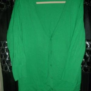 MERONA kelly green cardigan BRAND NEW! XXL